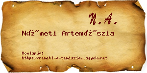 Németi Artemíszia névjegykártya